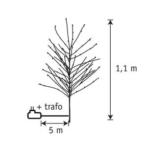 Arbre lumineux avec LED Noir - Blanc - Métal - 12 x 110 x 12 cm