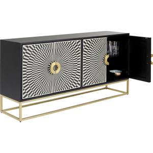 Buffet Electro Noir - Bois manufacturé - 160 x 80 x 40 cm