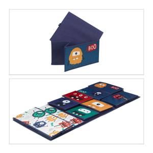 Kinderregal mit Boxen Monster Blau - Orange - Türkis - Holzwerkstoff - Metall - Textil - 93 x 70 x 30 cm