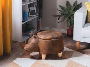 Pouf animal RHINO Marron - Marron clair - Chêne clair