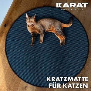 Runde Katzen-Kratzmatte Natura Blau - 80 x 80 cm