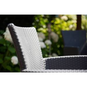 IOWA Fauteuil de jardin aspect rotin tre Noir