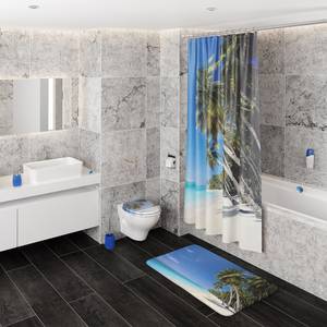 WC-Sitz mit Absenkautomatik Karibik Blau - Holzwerkstoff - 38 x 6 x 47 cm