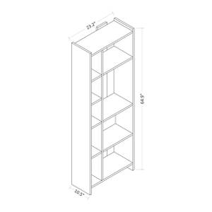 Bücherregal,Leiterregal.Standregal ABIS Grau - Holzwerkstoff - Metall - 27 x 165 x 59 cm