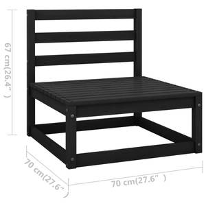 Garten-Lounge-Set (10-teilig) 3009740 Schwarz - Massivholz - Holzart/Dekor - 70 x 30 x 70 cm