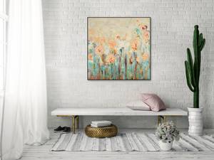 Bild handgemalt Fantasievoller Traum Massivholz - Textil - 90 x 90 x 4 cm