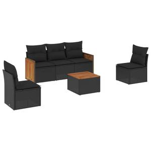 Gartensitzgruppe K1833(6-tlg) Schwarz - Massivholz - 69 x 62 x 55 cm