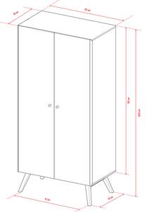 Kleiderschrank NATURE Weiß - Breite: 101 cm