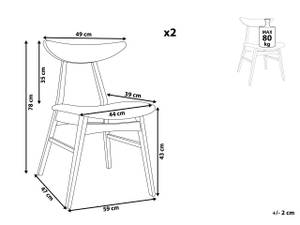 Chaise de salle à manger LYNN Gris - Gris lumineux - Chêne clair