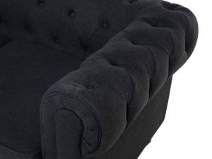 3-Sitzer Sofa CHESTERFIELD Graphit - Grau - Eiche Dunkel - 202 x 70 x 75 cm - Textil