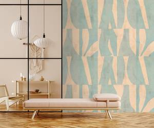 Fototapete Laila Walls by Patel Beige - Blau - Kunststoff - Textil - 400 x 270 x 0 cm