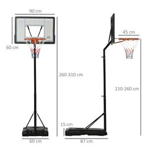 Basketballständer A61-029BK Braun - Kunststoff - 60 x 310 x 90 cm