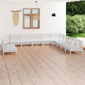 Garten-Lounge-Set Weiß - Massivholz - Holzart/Dekor - 64 x 63 x 64 cm