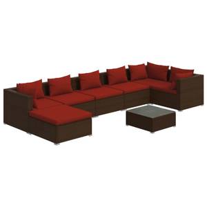 Garten-Lounge-Set (8-teilig) 3013633-13 Braun - Rot