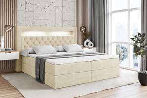 Boxspringbett - NOEL GOLD - LED Beige - Breite: 160 cm - H4