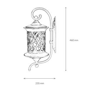 Applique murale d'extérieur LANTERN Marron - Verre - Métal - 18 x 46 x 23 cm