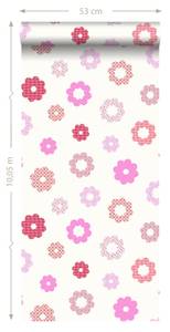 Tapete Spitzemotiv 6877 Pink - Naturfaser - Textil - 53 x 1005 x 1005 cm