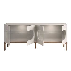 Sideboard aus Grau und Walnussholz Grau - Holzwerkstoff - 180 x 75 x 41 cm