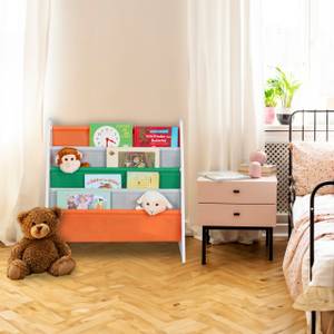 Bücherregal Kinder Waldtiere Grün - Orange - Weiß - Holzwerkstoff - Metall - Textil - 63 x 60 x 28 cm