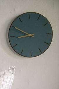 Horloge murale 98320 Noir - Bleu - Fibres naturelles - 28 x 2 x 28 cm