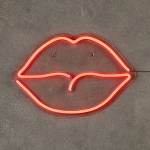 Neonleuchte lips Rot - Kunststoff - 28 x 5 x 40 cm