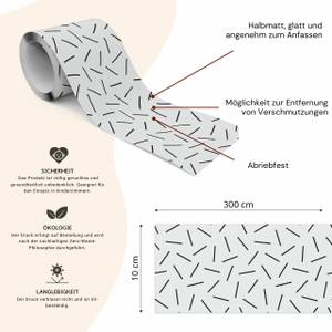 Tapetenbordüre Linien moderne Muster Schwarz - Grau - Papier - Textil - 10 x 300 x 300 cm