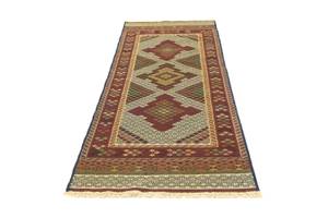 Kelim Afghan - 208x85cm Beige - Naturfaser - 85 x 1 x 208 cm