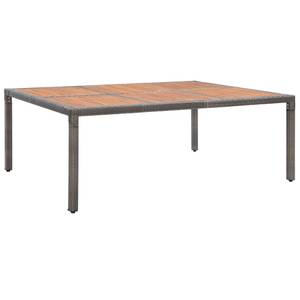 Table de jardin Gris - Polyrotin - Bois/Imitation - 200 x 74 x 200 cm