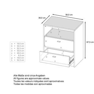 Pino V1 Kommode Pinie Anthrazit Dekor