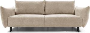 Samt Schlafsofa Gloria mit Bettkasten Beige