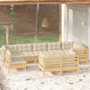 Salon de jardin Blanc - Bois massif - 64 x 63 x 64 cm