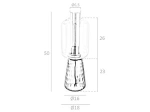 Lampe de table en verre trempé fumé Blanc - Verre - 18 x 50 x 18 cm