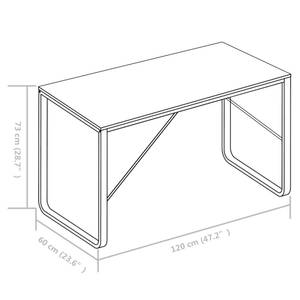 Computer Tisch Schwarz - Holzwerkstoff - Massivholz - 120 x 73 x 120 cm