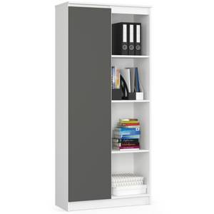 Bibliothèque de bureau R80 1T 4R CLP Graphite - Gris - Blanc