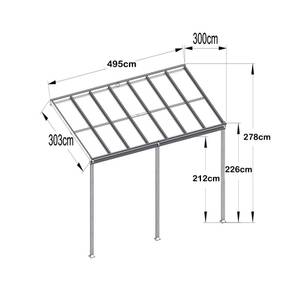 Terrassenüberdachung SOLIS Grau - Breite: 495 cm