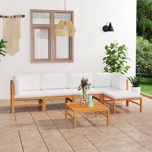 Salon de jardin (lot de 6) 3011651-17 Blanc - Bois manufacturé - Bois/Imitation - 63 x 30 x 63 cm