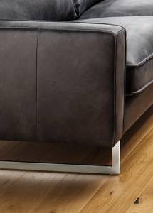 Sofa ALINE Leder schwarz Schwarz - Echtleder - Massivholz - 183 x 86 x 99 cm