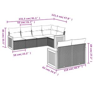 Gartensitzgruppe K3087(7-tlg) Schwarz