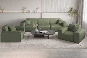 Sofa CELES PREMIUM 3-Sitzer Stoff Scala Moosgrün - Breite: 225 cm