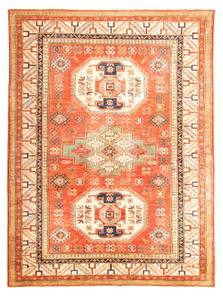 Kazak - 265x190cm Rot - Naturfaser - 190 x 1 x 265 cm