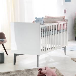 Lit bébé évolutif Retro 2 Blanc - Bois manufacturé - 76 x 92 x 144 cm