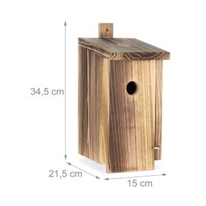 Holz Nistkasten für Meisen Braun - Holzwerkstoff - 15 x 35 x 22 cm