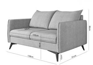 Sofa Carlo 2-Sitzer Silber