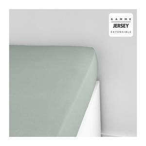 Jersey Spannbettlaken 2 Personen uni Grün - 160 x 200 cm