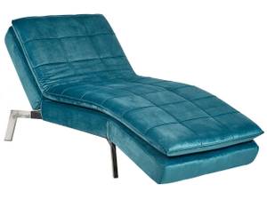 Chaise longue LOIRET Bleu - Bleu pétrole - Argenté