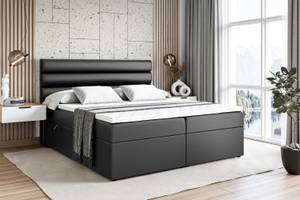 Boxspringbett CELESTIA Hochglanz Schwarz - Breite: 180 cm - H4