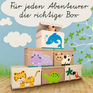 Lifeney Aufbewahrungsbox Kinder Tiger Kunststoff - 36 x 51 x 4 cm