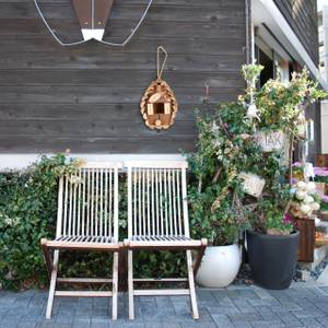 Relaxdays Deko Vogelhaus zum Aufhängen, unbehandeltes Holz, Balkon