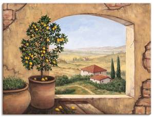 Leinwandbild Fenster in der Toskana 120 x 90 cm