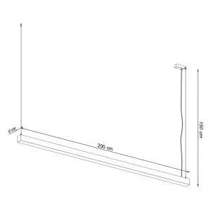 Hängelampe Pinne 3000K Weiß - Tiefe: 200 cm